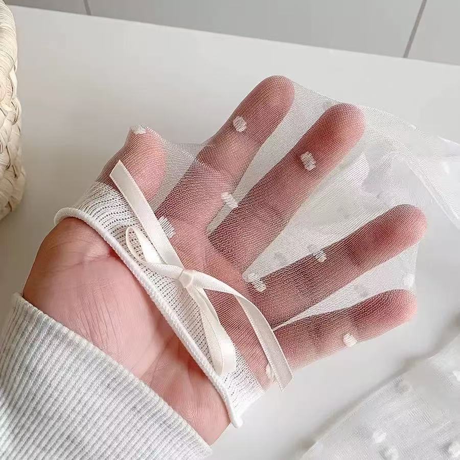 Ice Silk Breathable Socks with Polka Dot Design