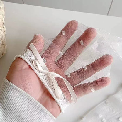 Ice Silk Breathable Socks with Polka Dot Design