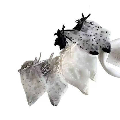 Ice Silk Breathable Socks with Polka Dot Design